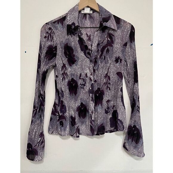 Worthington Long Sleeve Purple Blouse Size S EUC - Picture 1 of 4